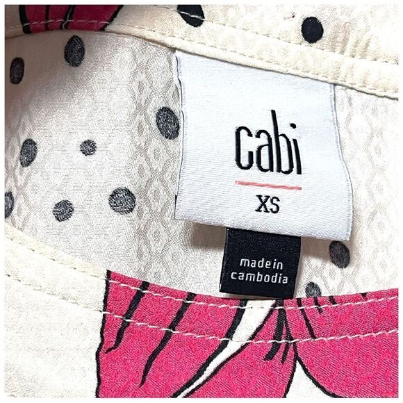 CABI Fuchsia Floral Boxy Blouse Top XS - Picture 4 of 8